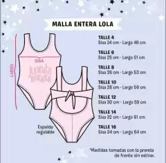 Entera lola monograma negro talle 10 - Juanita Rocker