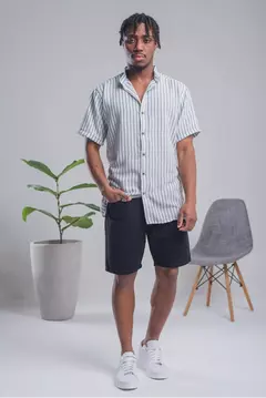 Camisa Lino Mao rayada - Retro 