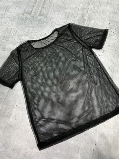 Remera crop tul black