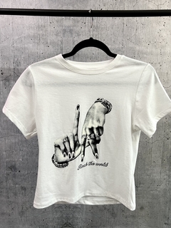Remera crop rock the world - comprar online