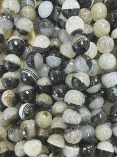 APBF4 - Ágata Preta/Branca Bola Facetada 14mm - comprar online
