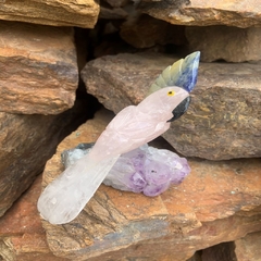 Passarinhos de Enfeite - Cacatua em Pedras Diversas - CRYSTAL RIO