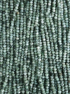 JVBM - Fio de Jade Verde Bambu Rondel Facetado 2x4mm/Fio