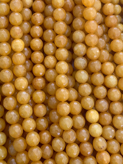 Jade Amarelo Bola Facetada 8mm
