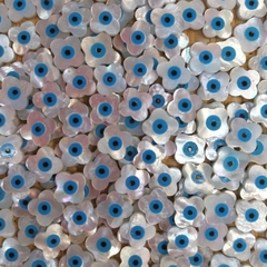 OGF1 - Olho Grego Madrepérola Flor 10mm/Unidade