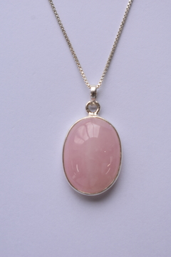 P043RQ - Pingente Quartzo Rosa Cabochão