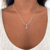 Collar inicial Y acero blanco