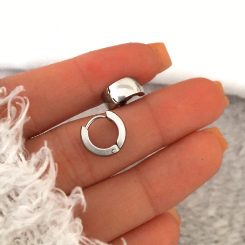 Argollas cubanas acero quirúrgico (par)