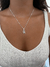 Collar inicial G strass regulable acero blanco - comprar online