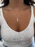 Collar inicial L strass regulable acero blanco - comprar online