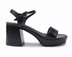 Sandalias Amelie Negro 100% Cuero / Manetti - Azzaro Lanús