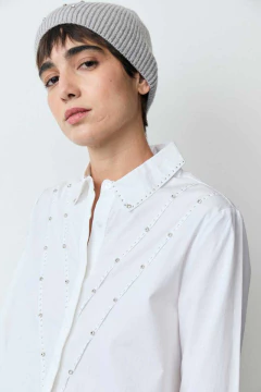 Camisa Recortes con Strass / Ver - Azzaro Lanús