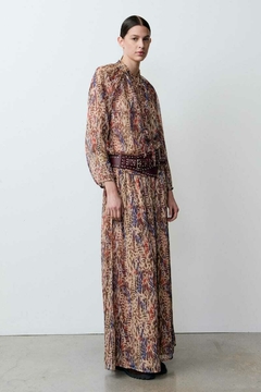 Falda Larga Gasa Con Lurex / Ver