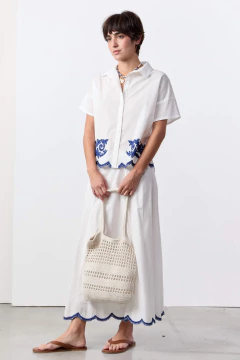 Camisa Bordado Azul / VER - comprar online