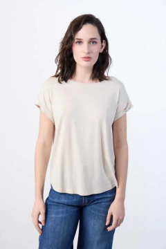 Remera Crepe Mangas con Doblez / Ver