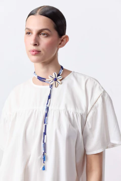 Vestido Amplio Bordado Azul / VER en internet