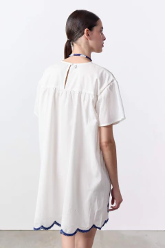 Vestido Amplio Bordado Azul / VER - Azzaro Lanús