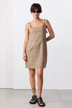 Vestido Lino Con Breteles /VER - Azzaro Lanús