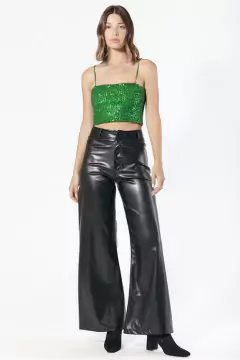 Top Paillettes Verde | Melocotón - comprar online