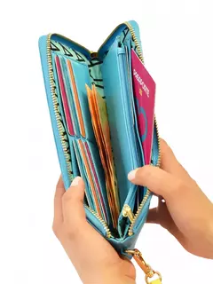 Billetera Turquesa Clásica Tipo Sobre / Juanita Jo - comprar online