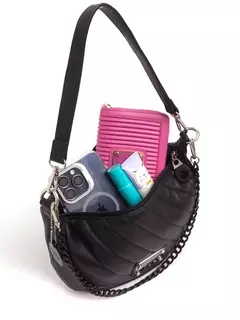 Cartera De Hombro Negro Y Fucsia Andes/ Juanita Jo en internet