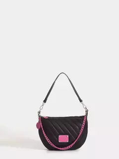 Cartera De Hombro Negro Y Fucsia Andes/ Juanita Jo