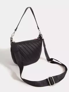 Cartera De Hombro Negro Y Fucsia Andes/ Juanita Jo