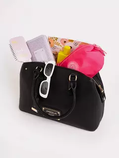 Cartera De Mano Grande Negra Venecia / Juanita Jo - Azzaro Lanús
