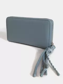 Billetera Grande Azul Con Tiracierre De Cordones/ JUANITA JO en internet