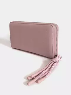 Billetera Grande Rosa Con Tiracierre De Cordones/JUANITA JO en internet