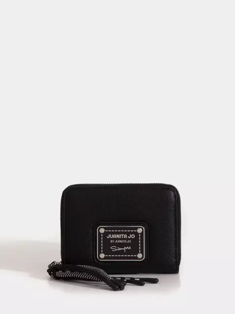 Billetera Chica Negra Con Tiracierre De Cordones - comprar online