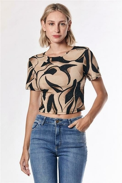Remera Crop Print / Melocoton