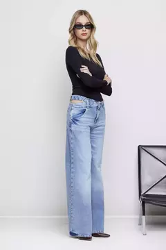 PANTALON WIDE CUT OUT NEW BLUE/ TUCCI - comprar online