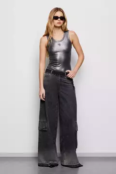 PANTALON GABY CARGO BLACK/ TUCCI
