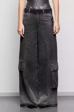 PANTALON GABY CARGO BLACK/ TUCCI - tienda online