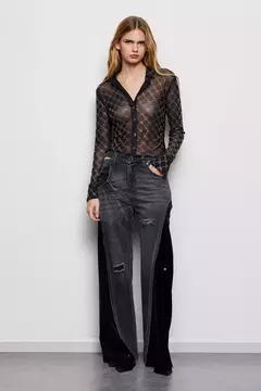 PANTALON WIDE LEG CUT OUT NIGHT/ TUCCI