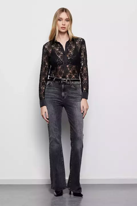 PANTALON KATY FL BLACK ICONIC/ TUCCI