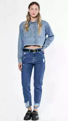 Jean Mom Blue Roturas / Melocoton