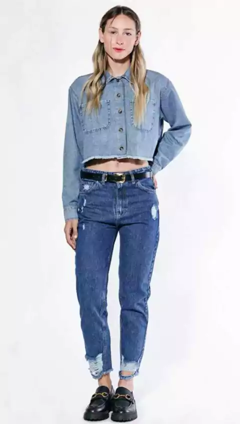 Jean Mom Blue Roturas / Melocoton