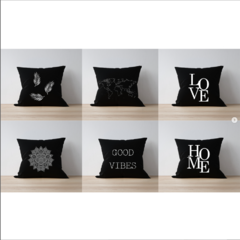 Almohadones 40x40 RÚSTICOS Colección Negro