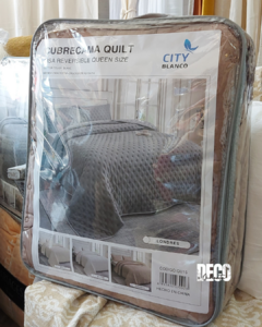 Cubrecama 2 PZAS. 1/2 (QUEEN) CITY BLANCO - DECO OCHENTA