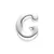 Dije inicial pasante plata lisa "G" - comprar online