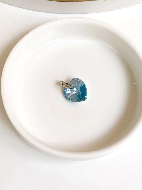 Dije Corazon Cristal Swarovski Celeste Mediano