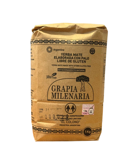 Yerba Mate Grapia Milenaria 1 Kg. Estacionamiento Natural - comprar online