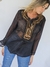 TUNICA DE GASA CON BORDADO DORADO 59351 - tienda online