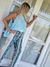 Imagen de PANTALON DE FIBRANA BORDADO 65892