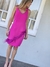 Vestido de crep forrado con plumas alain - TRESDELSEIS