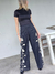 Imagen de PANTALON SASTRERO BOHO DE VOILE DE ALGODO FORRADO CON LUREX Y BORDADO 65183