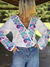 BLUSA DE ALGODON CRUZADA Y BORDADA 67351 - tienda online
