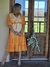 Vestido de gipiur con intervencion batik. 68811 - tienda online